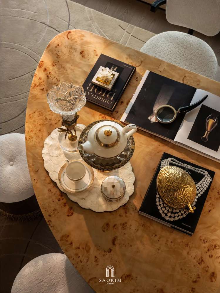 Không gian phòng làm việc đơn giản tại thiết kế penthouse phong cách Contemporary art deco
